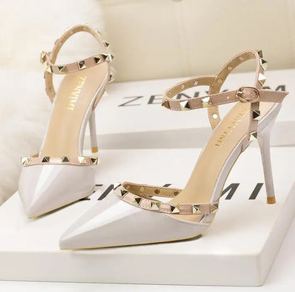 fashion rivet stiletto heels