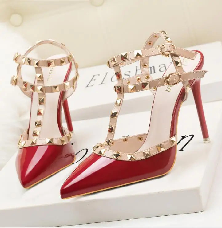 fashion rivet stiletto heels