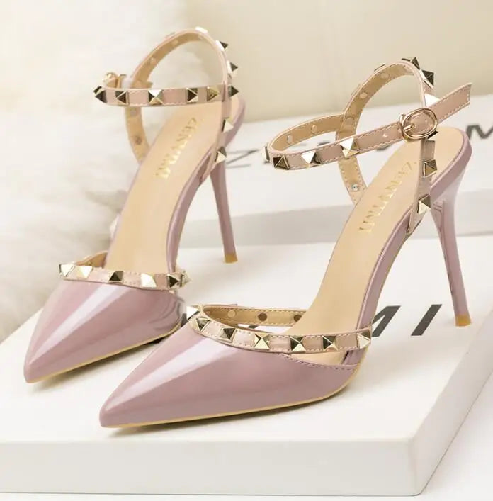 fashion rivet stiletto heels