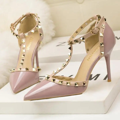 fashion rivet stiletto heels