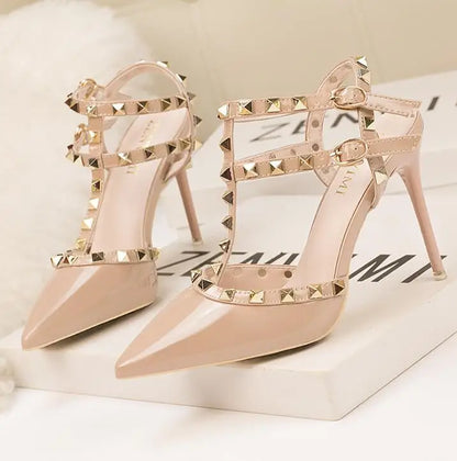 fashion rivet stiletto heels