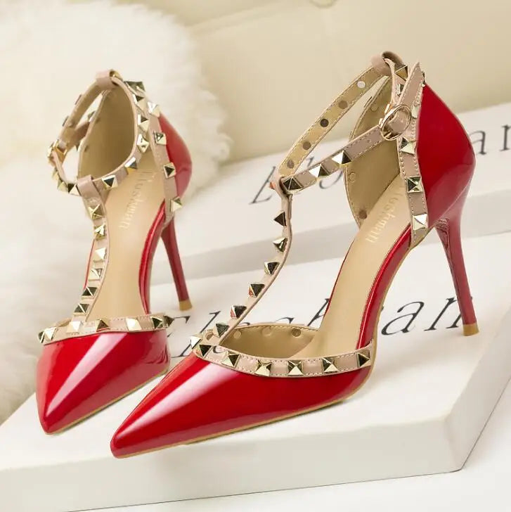 fashion rivet stiletto heels