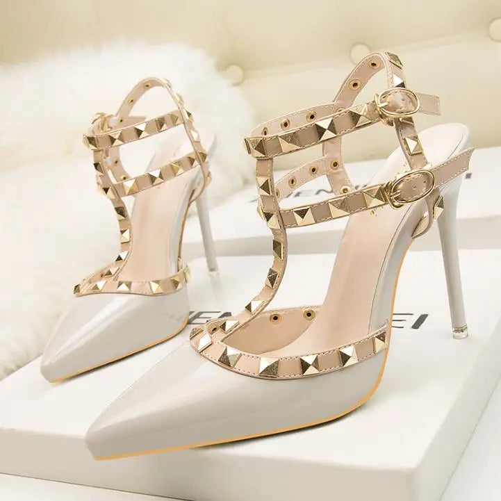 fashion rivet stiletto heels