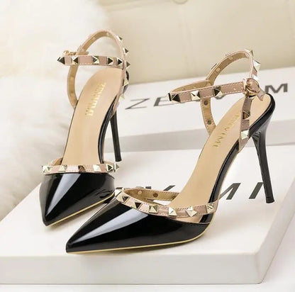 fashion rivet stiletto heels