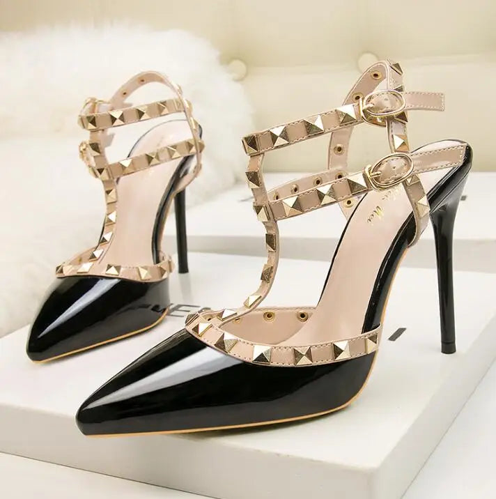 fashion rivet stiletto heels