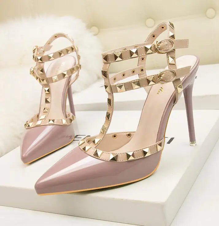 fashion rivet stiletto heels