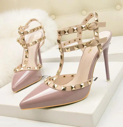 fashion rivet stiletto heels