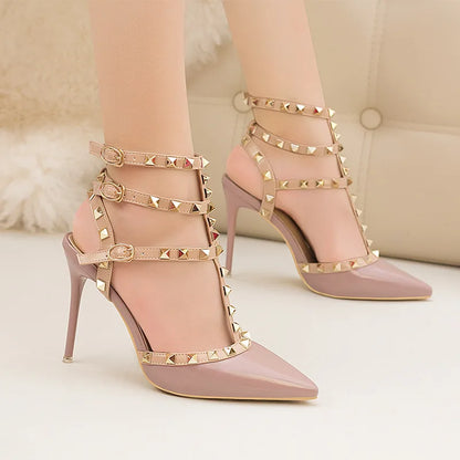 fashion rivet stiletto heels