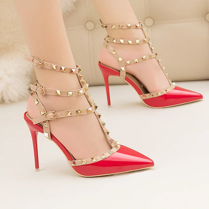 fashion rivet stiletto heels