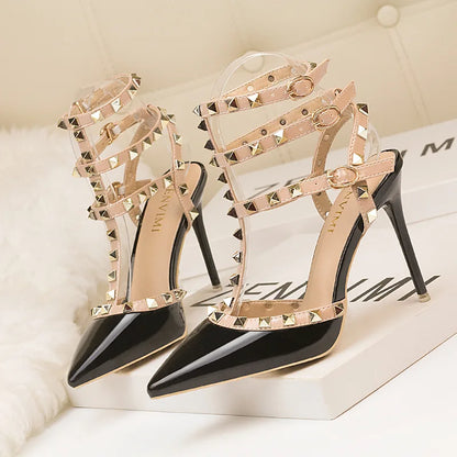 fashion rivet stiletto heels