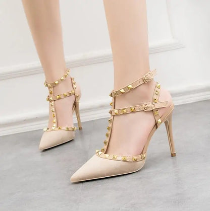 fashion rivet stiletto heels