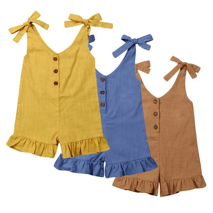 Girls Ruffle Cotton Romper/Jumpsuit